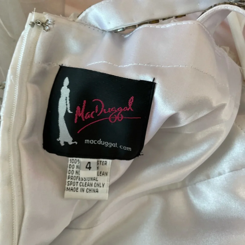 Mac Duggal Sugar pageant / cocktail dress , white size 4 - Picture 3 of 7